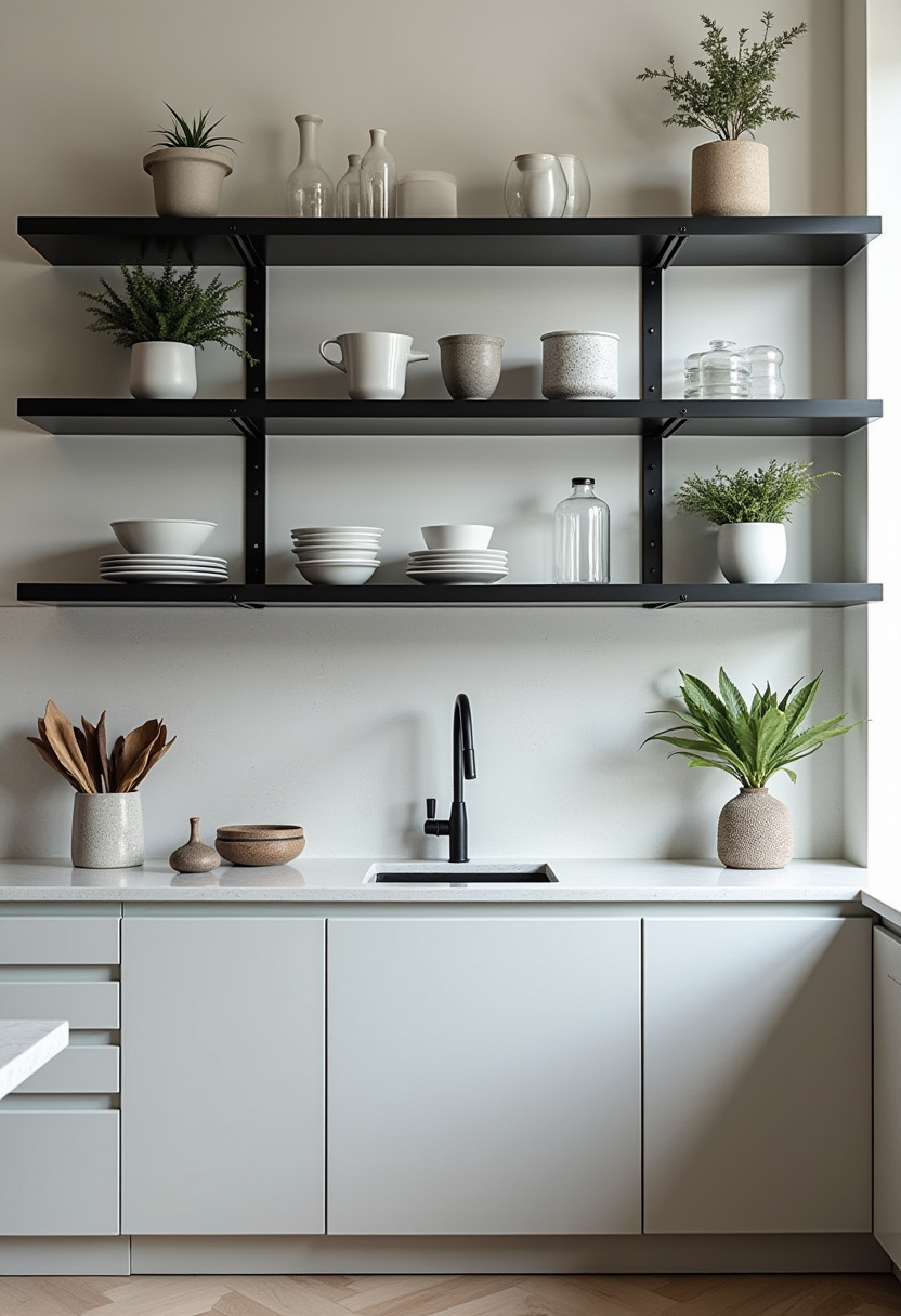 styling open kitchen shelves 8