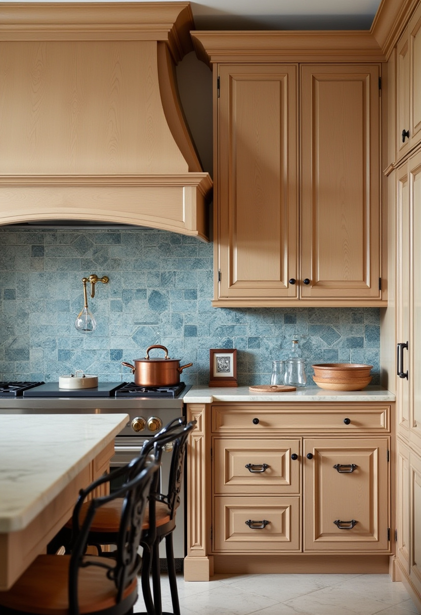 warm toned wood kitchen cabinets 15