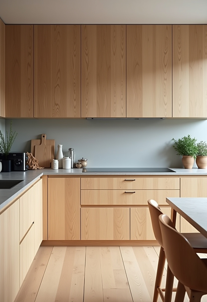 warm toned wood kitchen cabinets 19