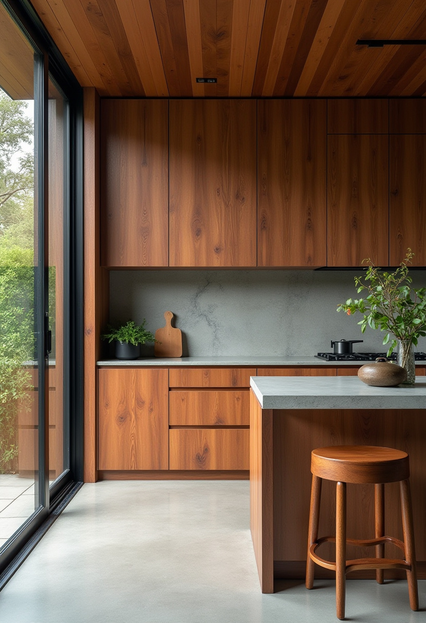 warm toned wood kitchen cabinets 20